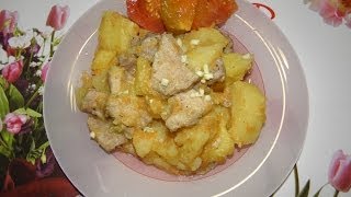 как быстро приготовить картофель с мясом в мультиварке.Второе блюдо