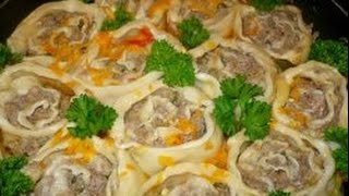 Ленивые пельмени. Мясные розы.