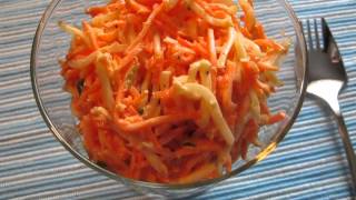 Русские блюда. Салат из моркови и сельдерея