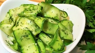 КАБАЧКИ МАРИНОВАННЫЕ за 1 час. Салат из кабачков. (Marinated Zucchini)