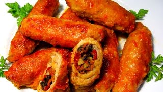 Вкусно - Мясные РУЛЕТИКИ с Начинкой #КРУЧЕНИКИ Мясные Пальчики РЕЦЕПТЫ Блюд