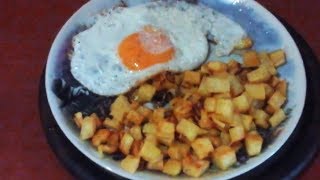 Жареная картошка с яйцами.Завтрак для любимого.Что любят на завтрак мужчины.Глазунья с картошечкой.