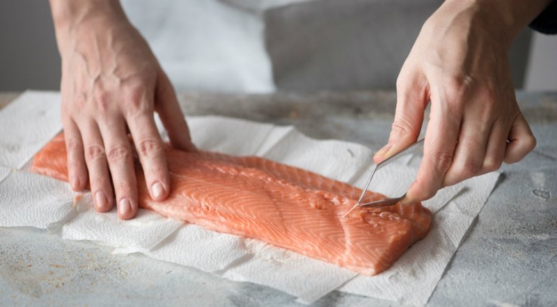как разделать лосося