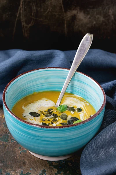 Суп из тыквы и сладкий картофель Лицензионные Стоковые Изображения