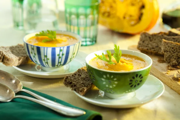 Крем суп из тыквы — стоковое фото