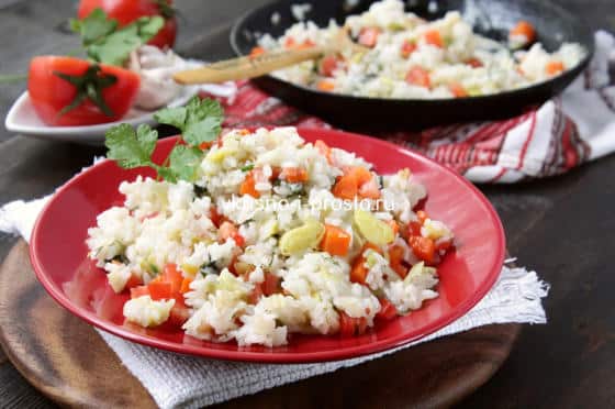 Рецепт постного риса с овощами
